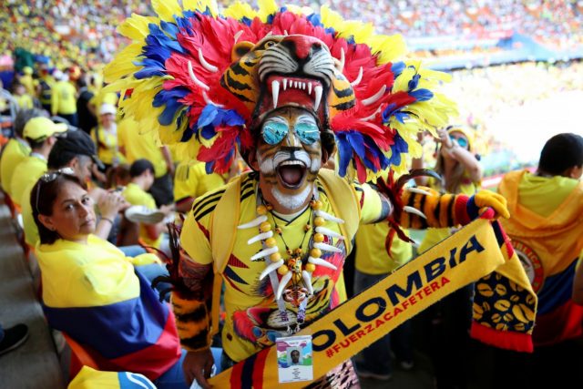 Fans Kolombia Piala Dunia